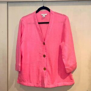Appleseed’s petite 100% tangerine color ladies jacket with pockets size medium